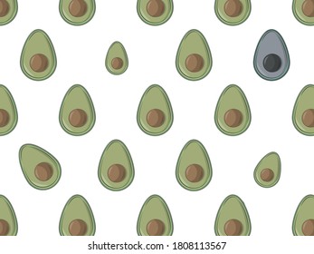 Pattern Background Vector Green Fruits Avocado