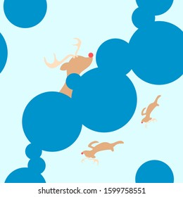 pattern background wallpaper : reindeer with blue baloons