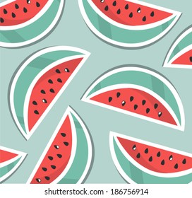 pattern background with watermelon. Vector