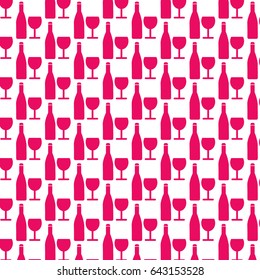 Pattern background Wine glass with bottle icon