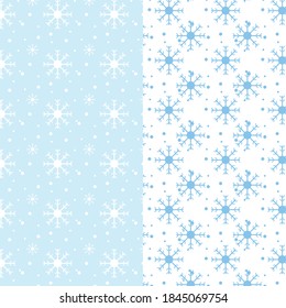 Pattern background winter snowflakes blue and white wallpaper modern flat design