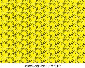 Pattern Background, Yellow duck, Cartoon cute, logo, symbol, icon, graphic, vector.