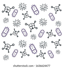 pattern bacteria virus icon line art