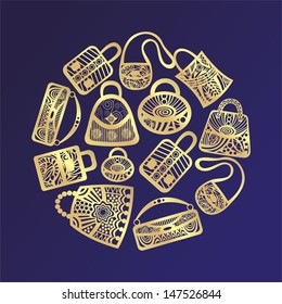 Pattern bags vector illustration