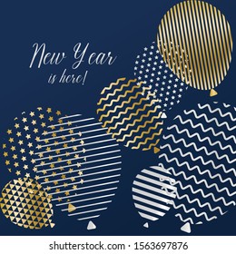 Pattern balloon decorative party invitation for new year celebration