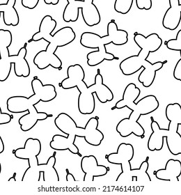 Pattern of balloons in form of dog. vector illustration.