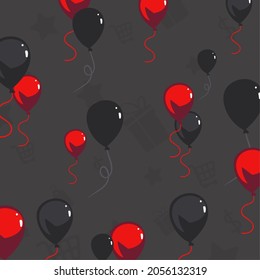 pattern of balloons helium red and black