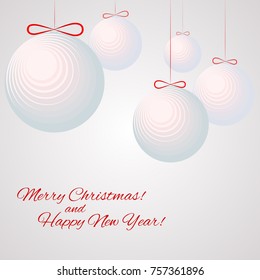 Pattern with balloons with text Hippy New Year and Merry Christmas Winter background for New Year and Christmas holiday Pattern for postcard postcover wallpaper invitation banner template Heder Vector