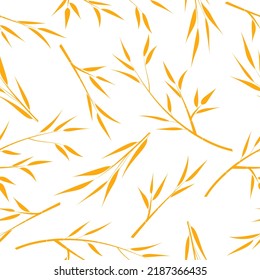 Pattern with bamboo. Autumn pattern. Vector background