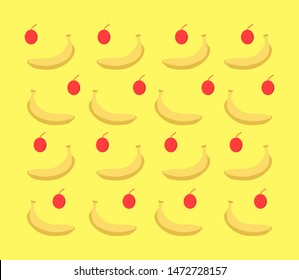 pattern banana and cherry symbol 