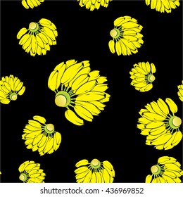 Pattern banana seamless original with black background