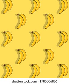 Pattern with banana. Vector illustrations design background