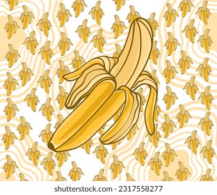Pattern banana vector for logo or anything