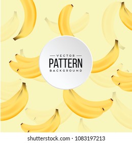 Pattern Banana Yellow Background Vector Image
