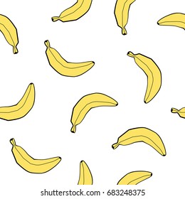 Pattern Bananas Vector Cute Fruits Seamless Stock Vector (Royalty Free ...