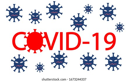 Pattern Banner Covid-19 or Corona virus form, scary and there is no cure. Vector Illustration.