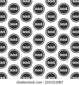 Pattern of Barbados Dollar coin in white background with mini doodle (icons). Vector Illustration