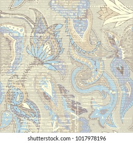 Pattern based on decorative elements Paisley. Seamless pattern in indian style.
