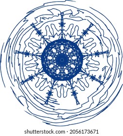 A pattern based on a mandala on the theme of the upcoming deoxygenation of the planet. Vector image. The ability to change to any size without loss of quality.