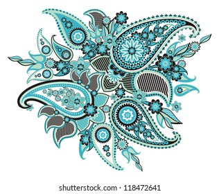 pattern based on traditional Asian elements Paisley