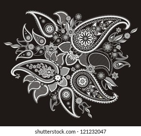 pattern based on traditional Asian elements Paisley