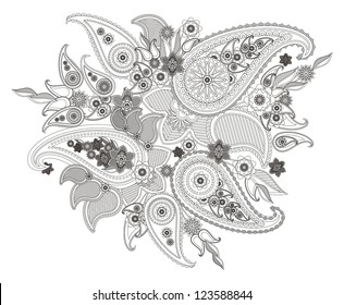 pattern based on traditional Asian elements Paisley