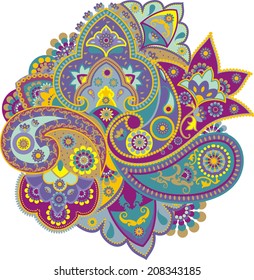 pattern based on traditional Asian elements Paisley