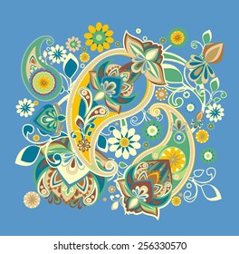 pattern based on traditional Asian elements Paisley