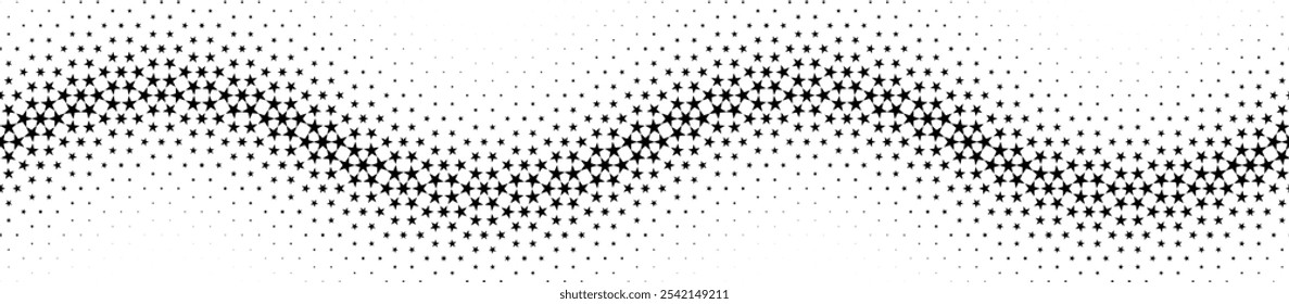 Pattern based on traditional Islamic ornament. Disappearing effect. Short fade out . Black and white.With a wave effect