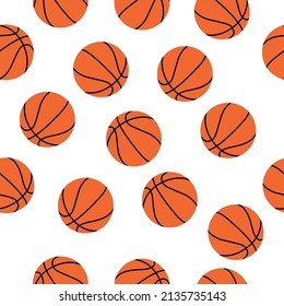 pattern with a basketball ball. sports seamless pattern. vector illustration, eps 10.