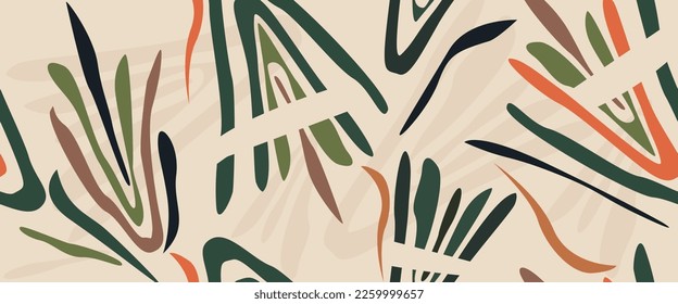 pattern with batanic elements, these are randomly arranged leaves