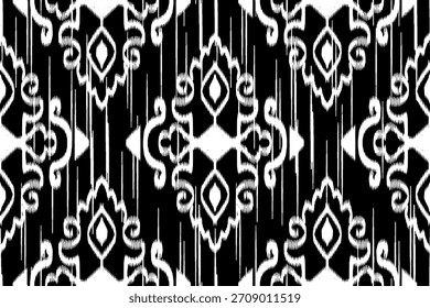 Patrón Flor de batik Damasco Étnico Boho Ikat Textura Fondo geométrico tribal