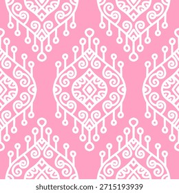 Patrón Flor de batik Damasco Étnico Boho Ikat Textura Fondo geométrico tribal