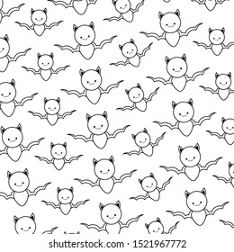 pattern of bats flying for halloween vector illustration design