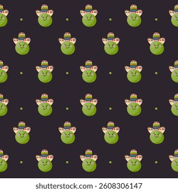 pattern  bean character on dark
