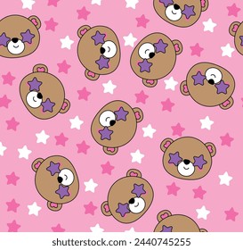 PATTERN BEAR CUTE STAR MAGIC SLEEP 