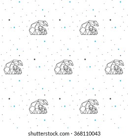 Pattern bear good night white background