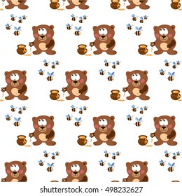 Pattern with the bear, honey and bees.