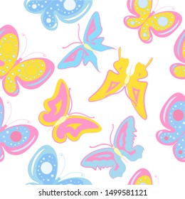 pattern beautiful color butterflies set