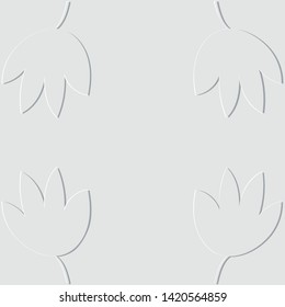 Pattern with beautiful falling white leaves. Autumn background. Realistic trendy craft style. Origami design template. Vector EPS10.