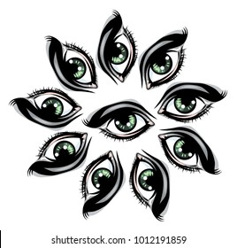 pattern of beautiful female eyes