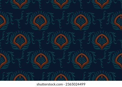 The pattern of beautiful floral motifs is seamless, neatly arranged without being continuous