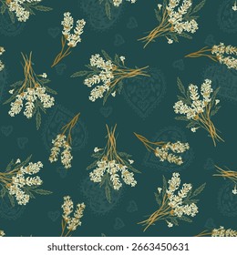 pattern with beautiful lavender flowers background