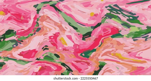 
patrón de bellas imágenes naturales abstractas dibujadas en un estilo de pintura.