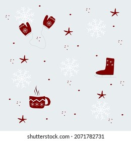 Pattern. Beautiful pattern for New Year, Christmas. Cute design for paper, textile.