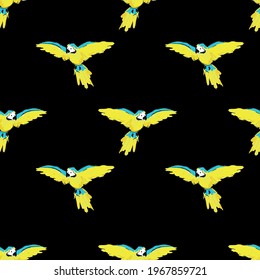 Pattern with beautiful parrots Birds background Vector Illustration. 