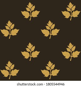 Pattern - beautiful yellow leaves - on a dark background - vector. Autumn wallpaper