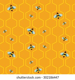 pattern of the bee on honeycombs  background