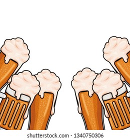 pattern beer with foam isolated icon
