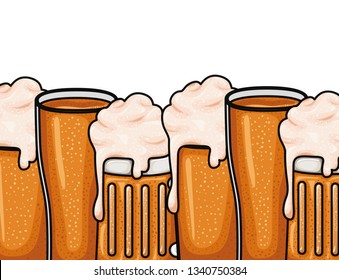 pattern beer with foam isolated icon